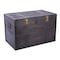 Vintiquewise Antique Style Large Dark Wooden Storage Trunk with Lockable Latch QI003609L - alternate 1